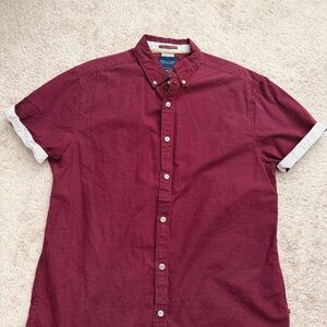 Denim & Flower Men's Slim Fit Short Sleeve Button-Down